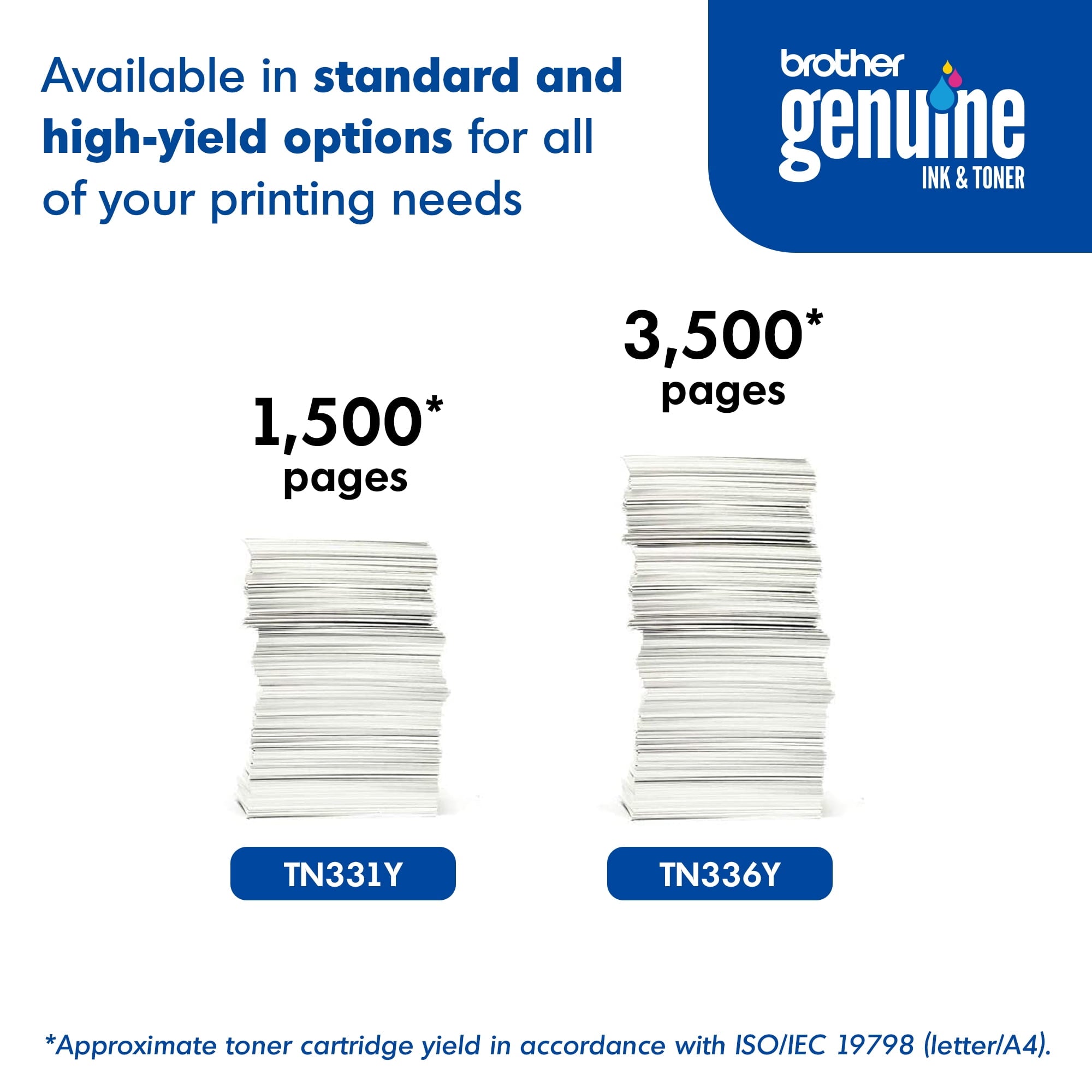 Brother TN331Y Toner, Yellow Brother TN331Y Toner, Yellow